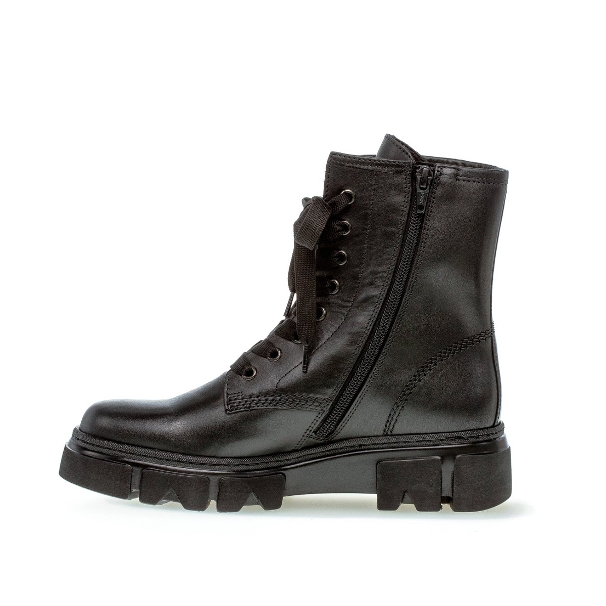 Bottines en cuir à talon décroché noir, GABOR