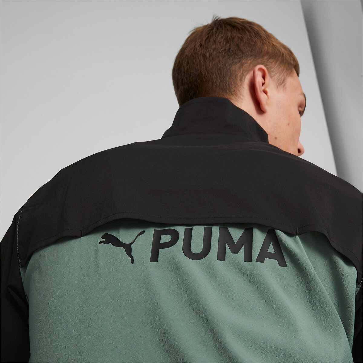 Sweat de sport full zip 523859 vert eucalyptus, PUMA