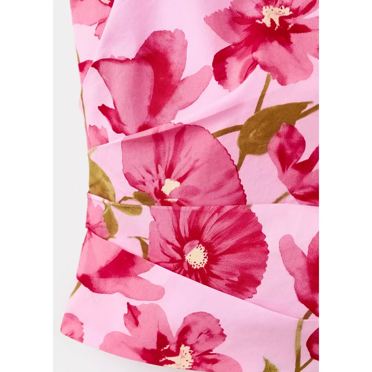Top floral à col halter rose, MANGO