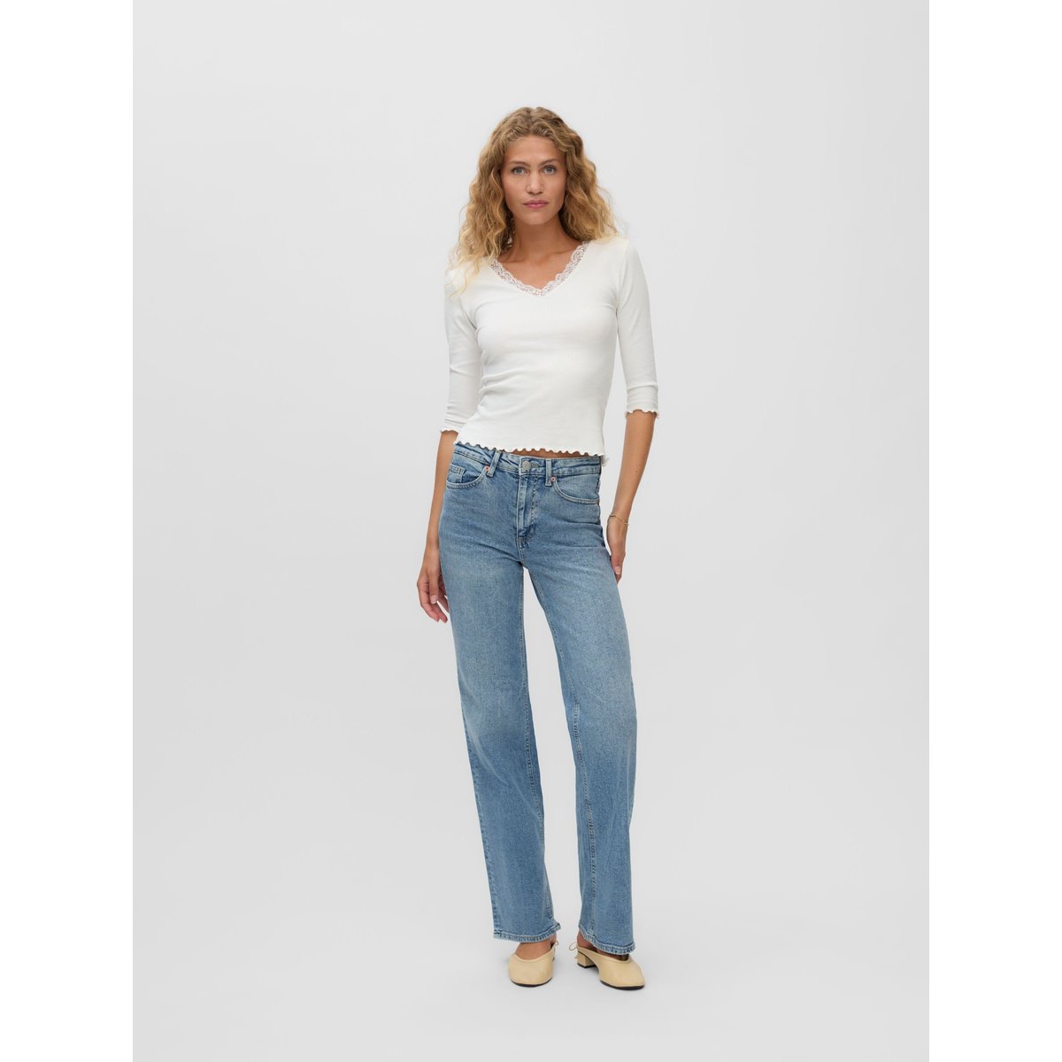 Jean À Coupe Large light blue denim, VERO MODA