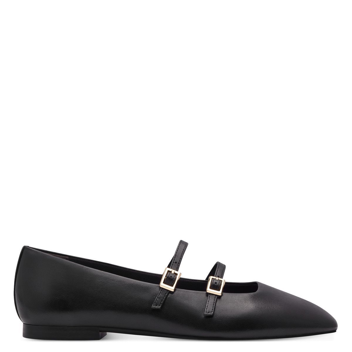Ballerine en cuir noir, TAMARIS
