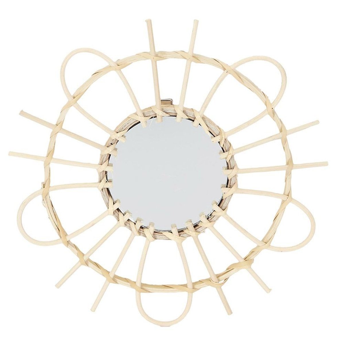 Lot de 3 miroirs rotin D28 beige, DECORATIE