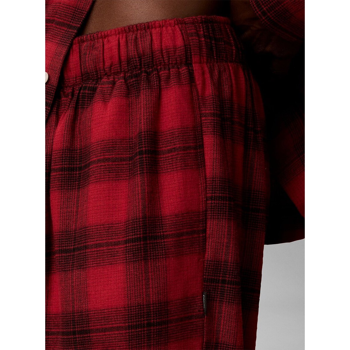Pantaloni pigiama, in flanella di cotone quadri bordeaux, CALVIN KLEIN UNDERWEAR