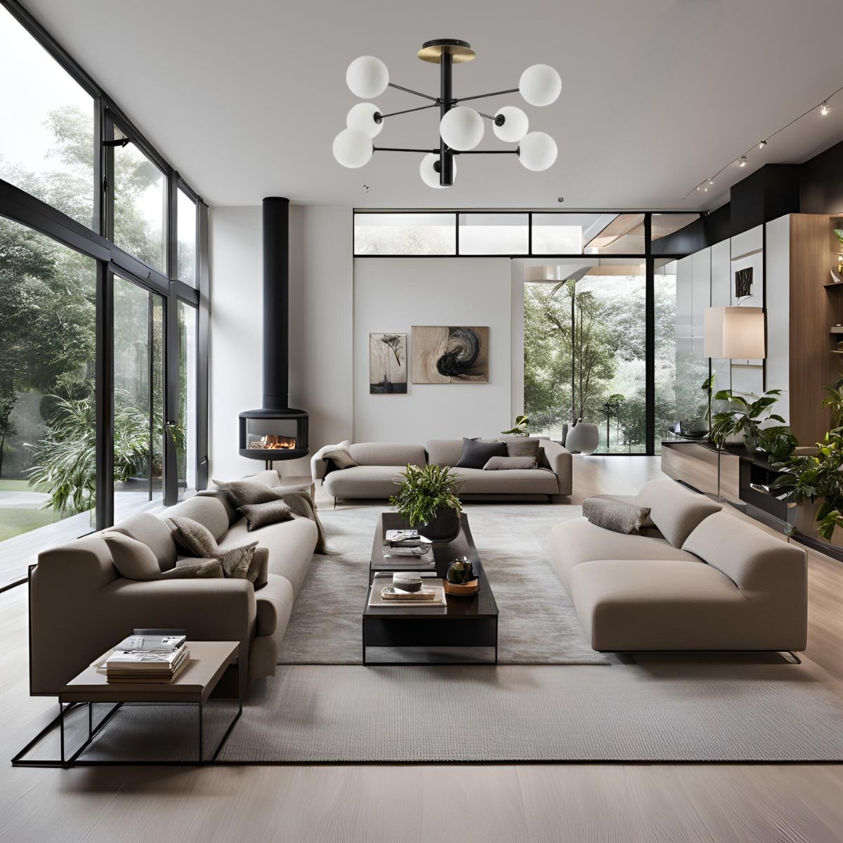 Plafonnier COSMOPOLITAN noir, IDEAL LUX
