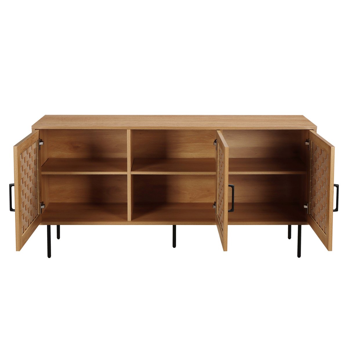 Buffet effet bois 2 portes 150 cm, NOAH bois, OVIALA