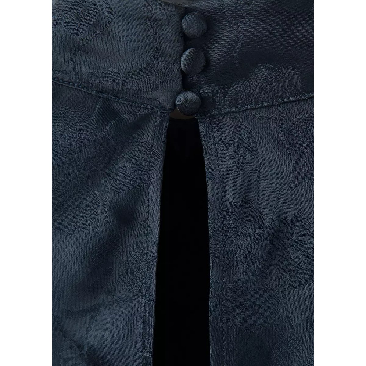 Robe jacquard à col officier bleu marine, MANGO