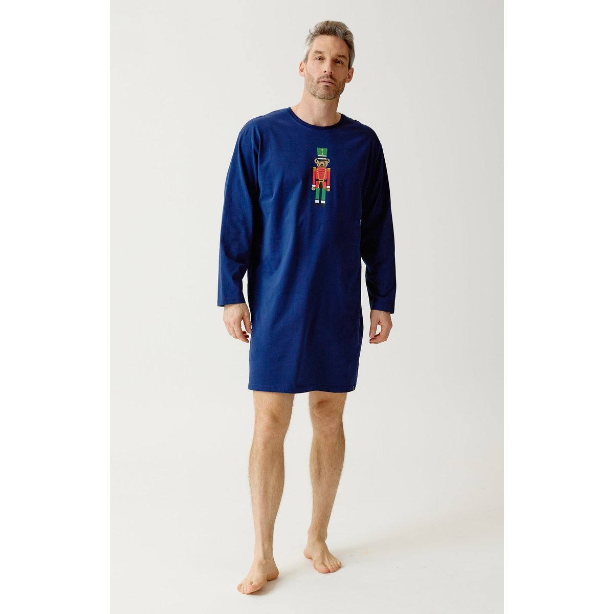 Maxi Tee-Shirt en jersey de coton épais imprimé Léon marine, ARTHUR