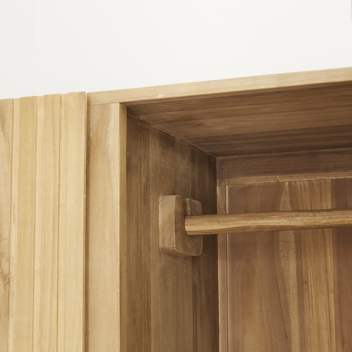 Armoire 2 portes et tiroir en teck massif PORTLAND naturel, BERAH GETAH