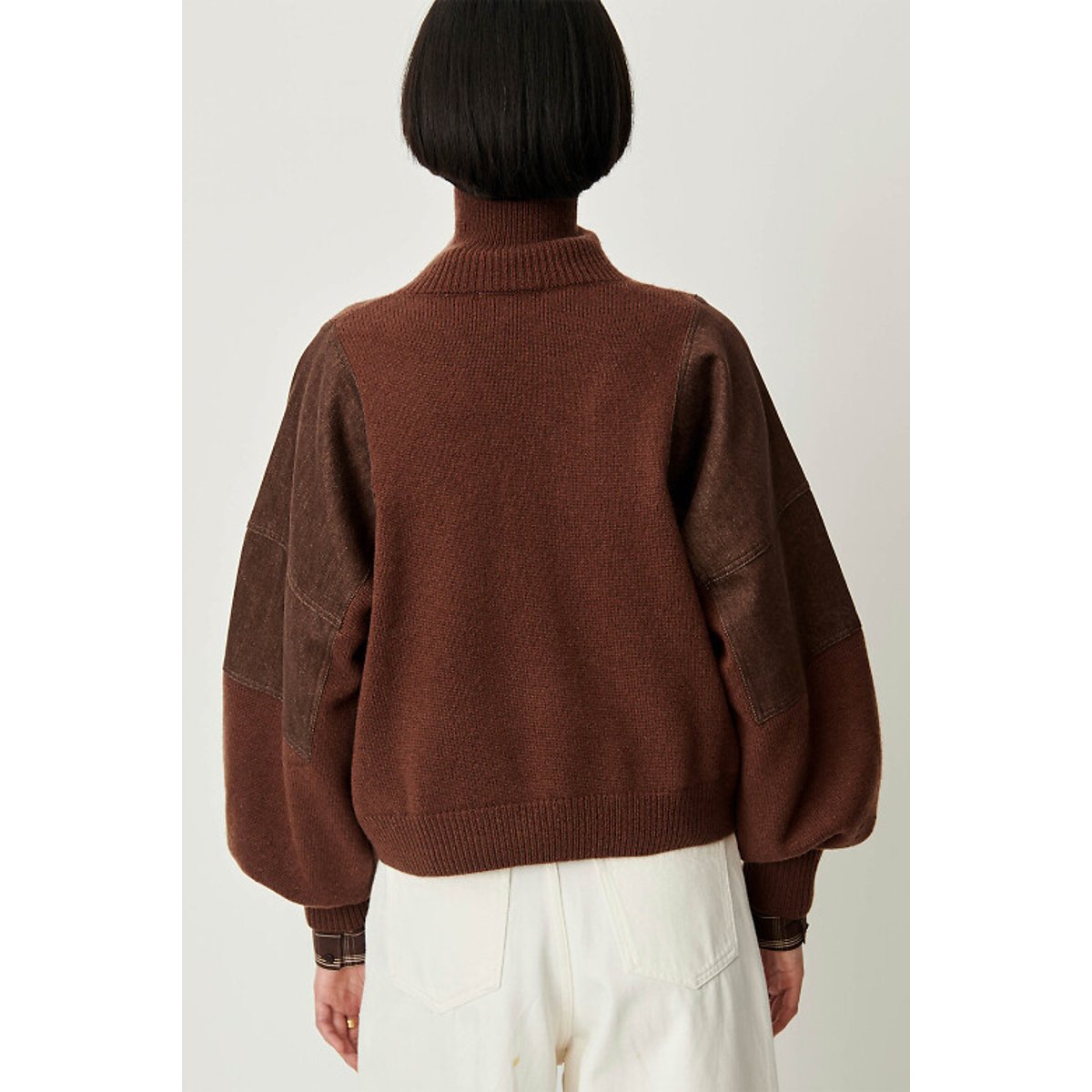 Pull en laine à col camionneur, WYSSAL marron, SESSUN