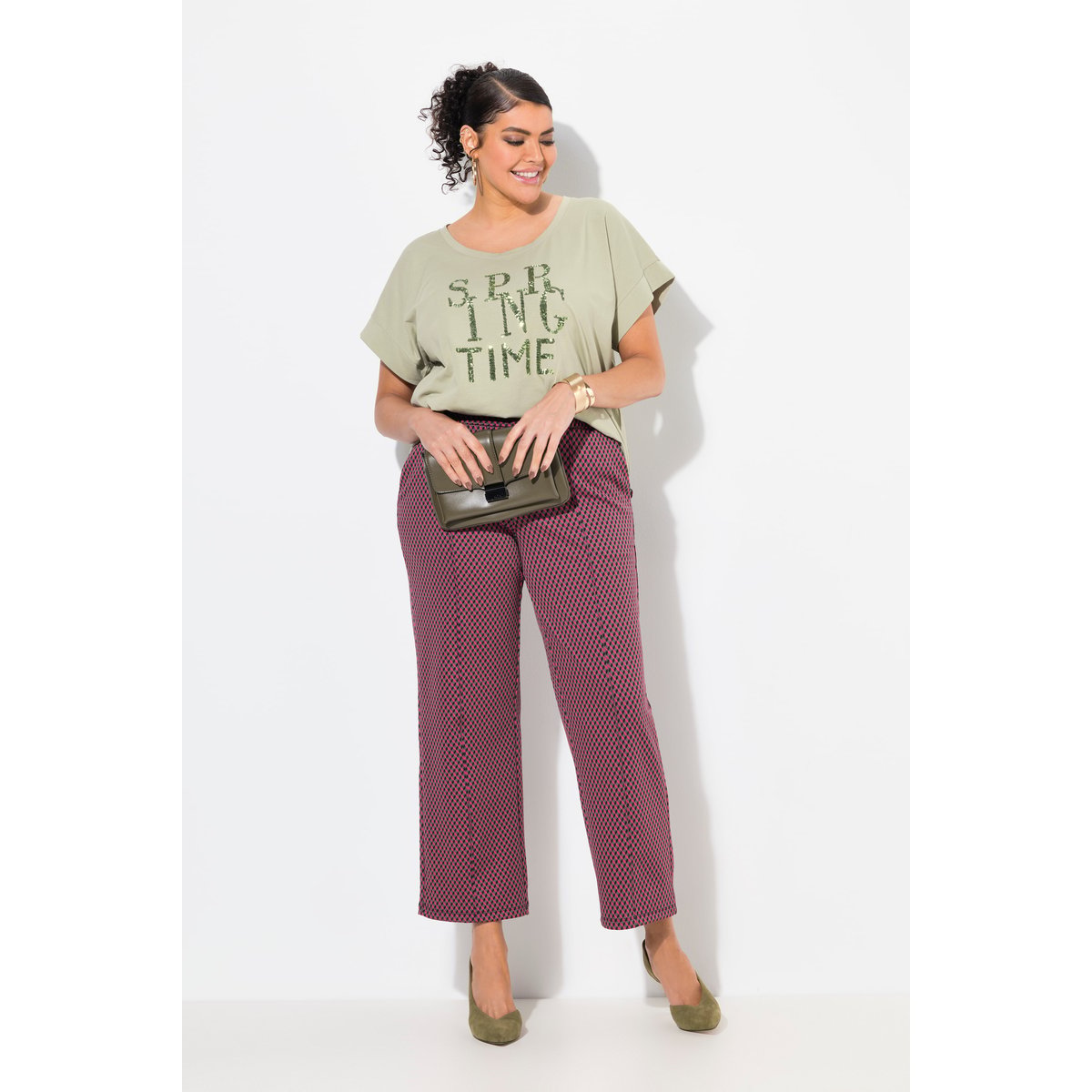 Pantalon jacquard marine, ULLA POPKEN