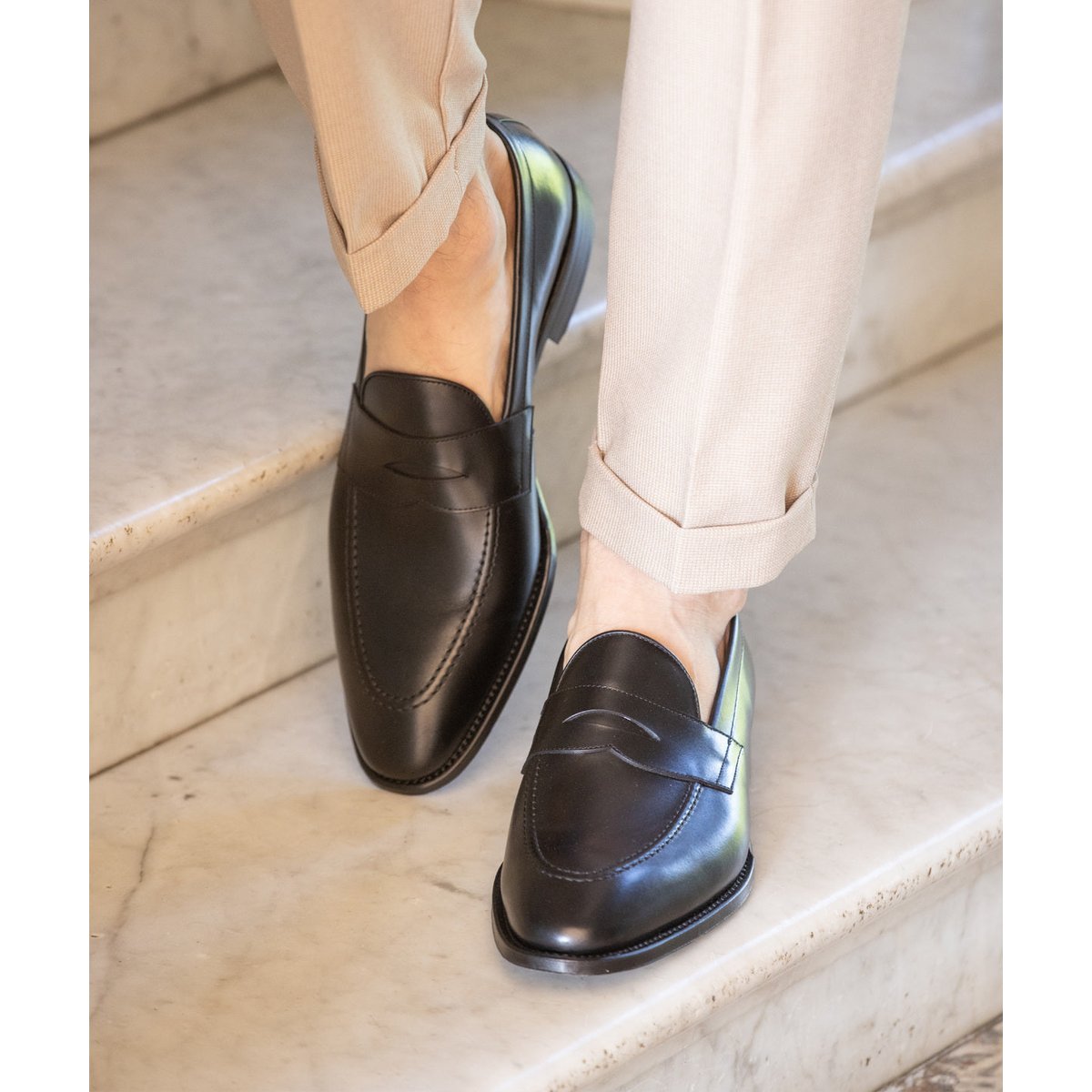 Mocassin cuir LINCOLN noir, FINSBURY