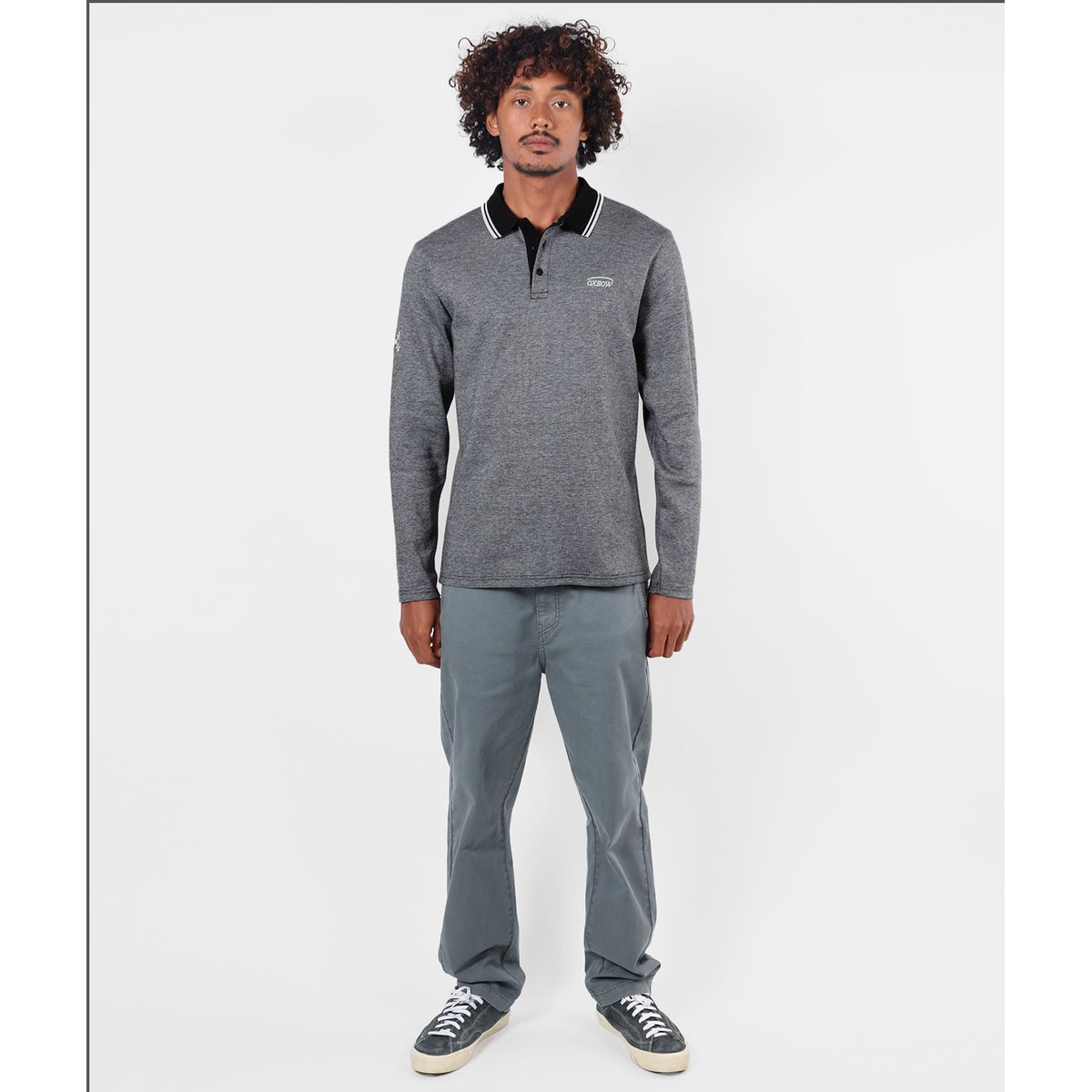 Polo manches longues SALTCOATS black, OXBOW