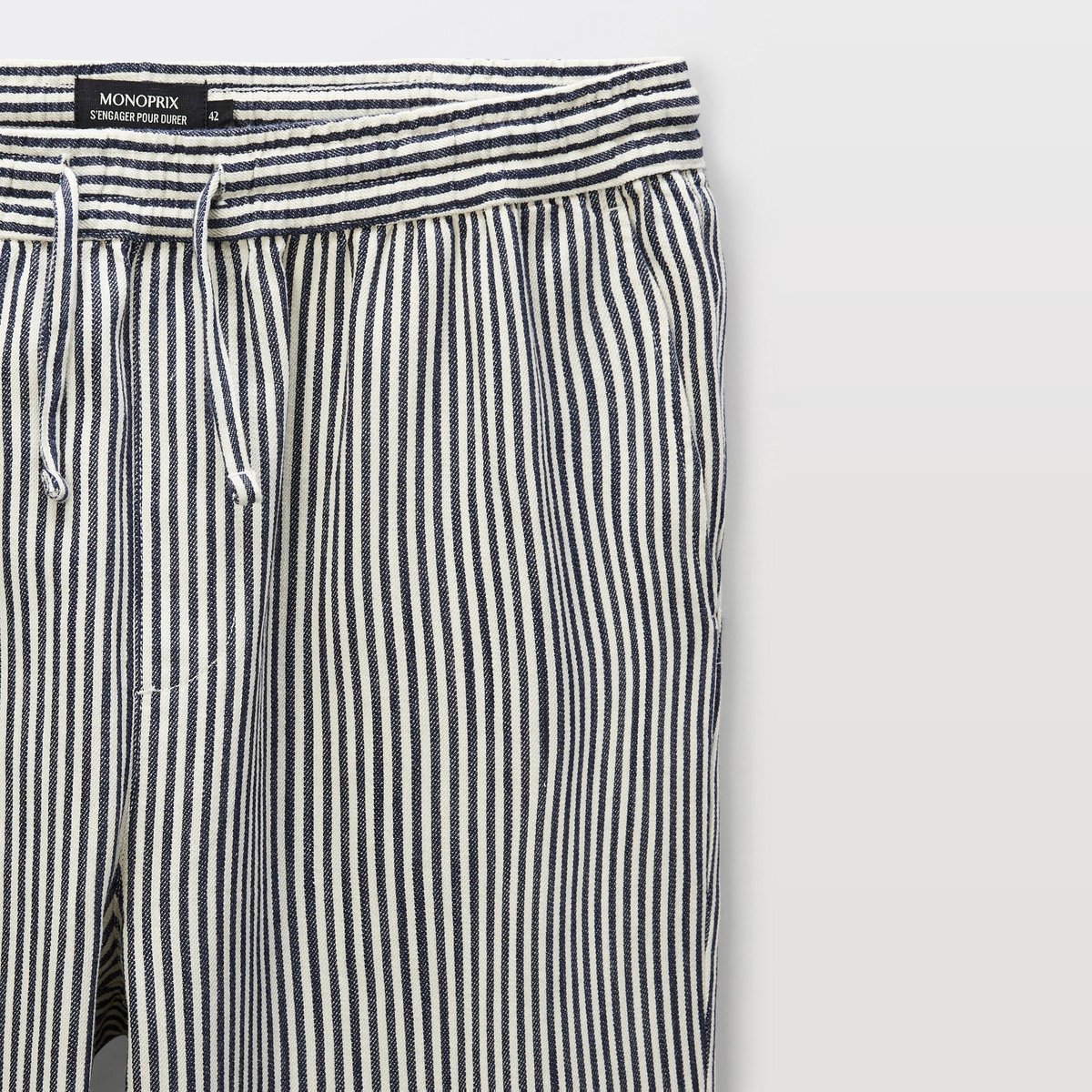 Pantalon taille élastiquée en coton BIO GOTS penombre, MONOPRIX