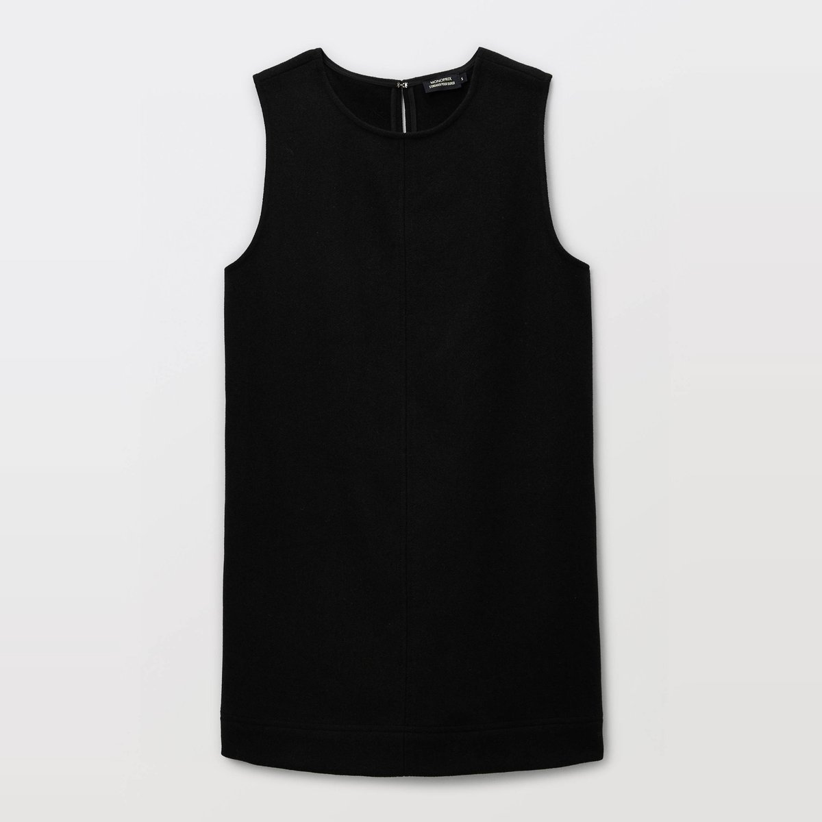 Robe courte unie contenant de la laine noir, MONOPRIX