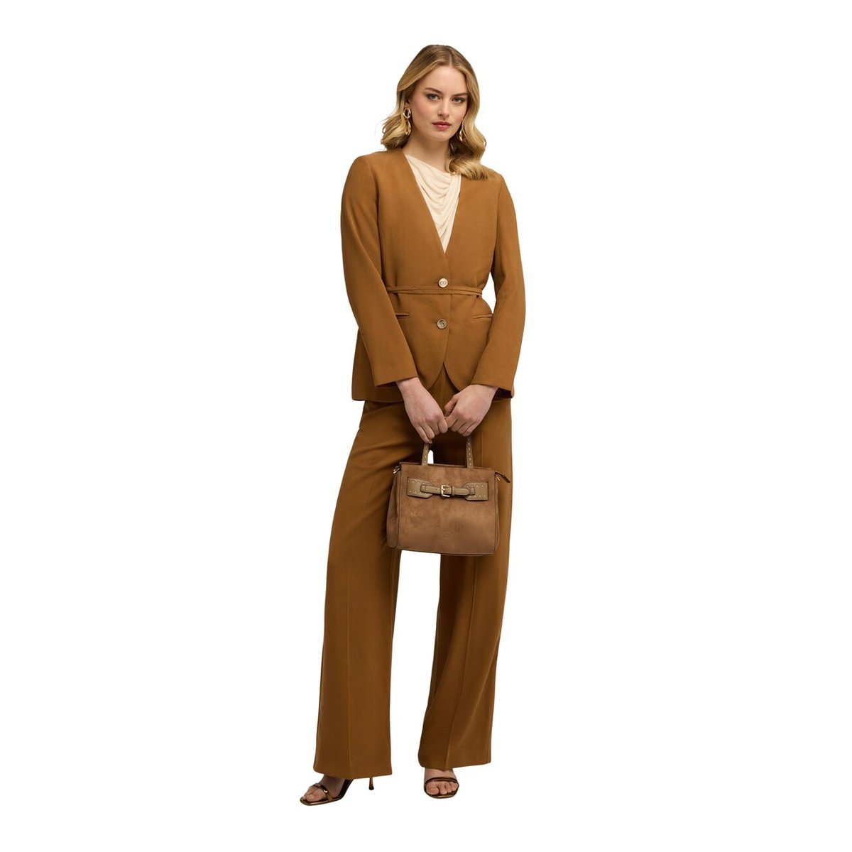 Pantalon palazzo marron, MOTIVI