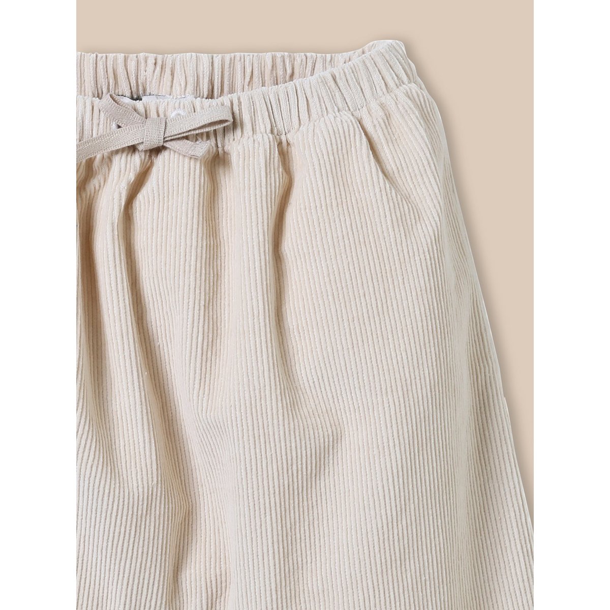 Pantalon sarouel en velours beige, CYRILLUS