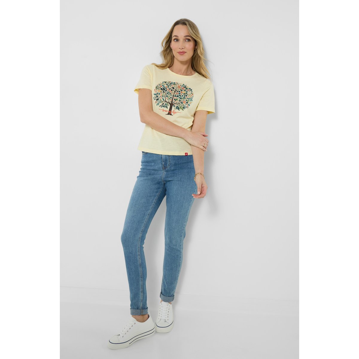 T-shirt à motif arbre floral jaune, JOE BROWNS