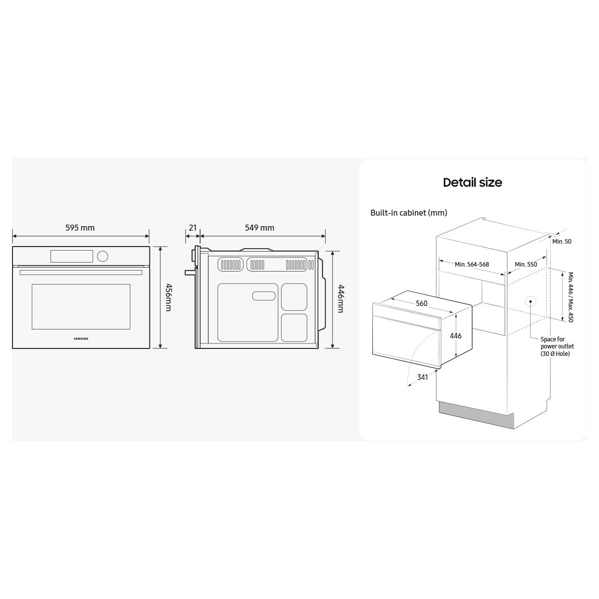 Micro ondes encastrable NQ5B4513GBS inox, SAMSUNG