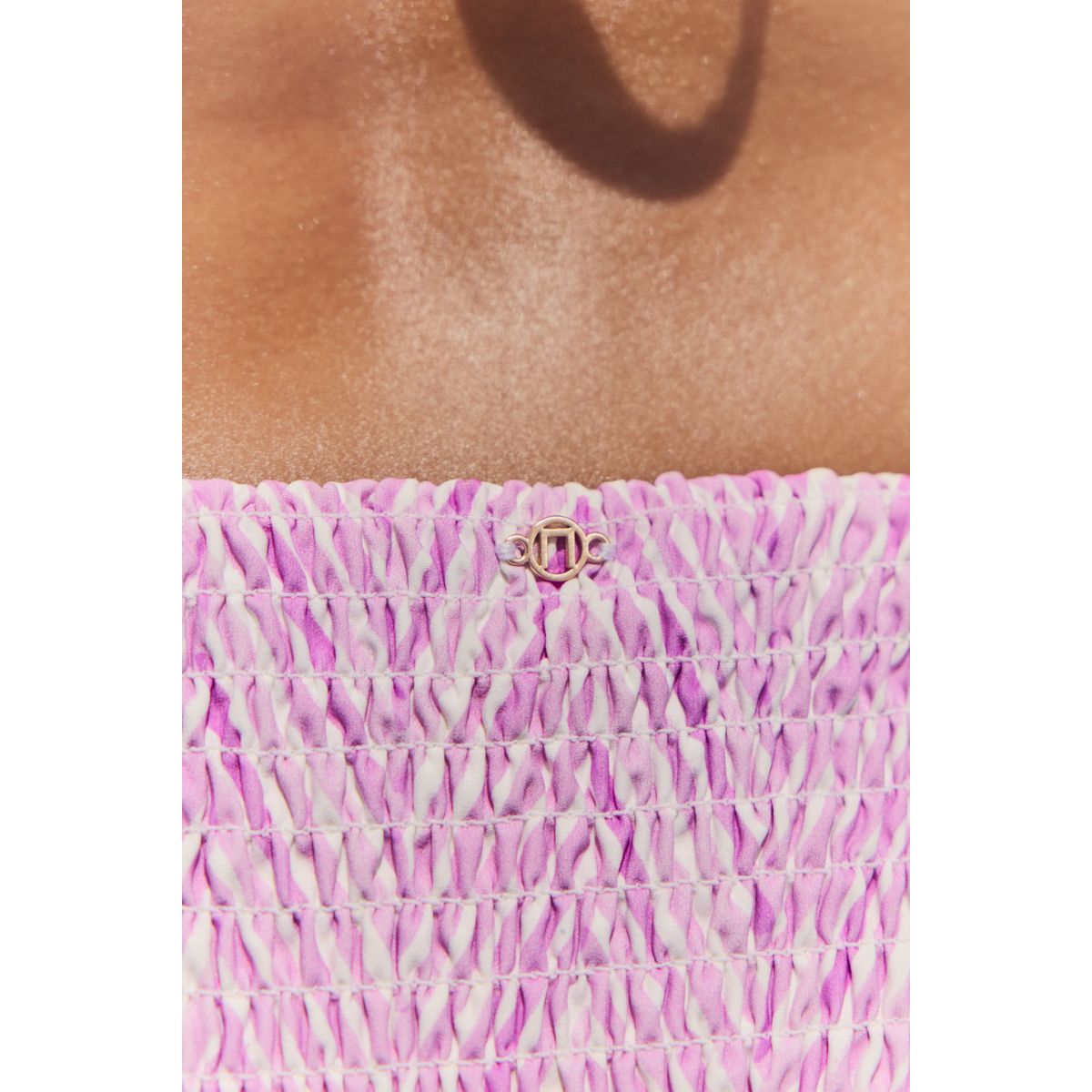 Bas de bikini froncé à nouer sur les côtés imprimé zigzag violet lilas, NEXT