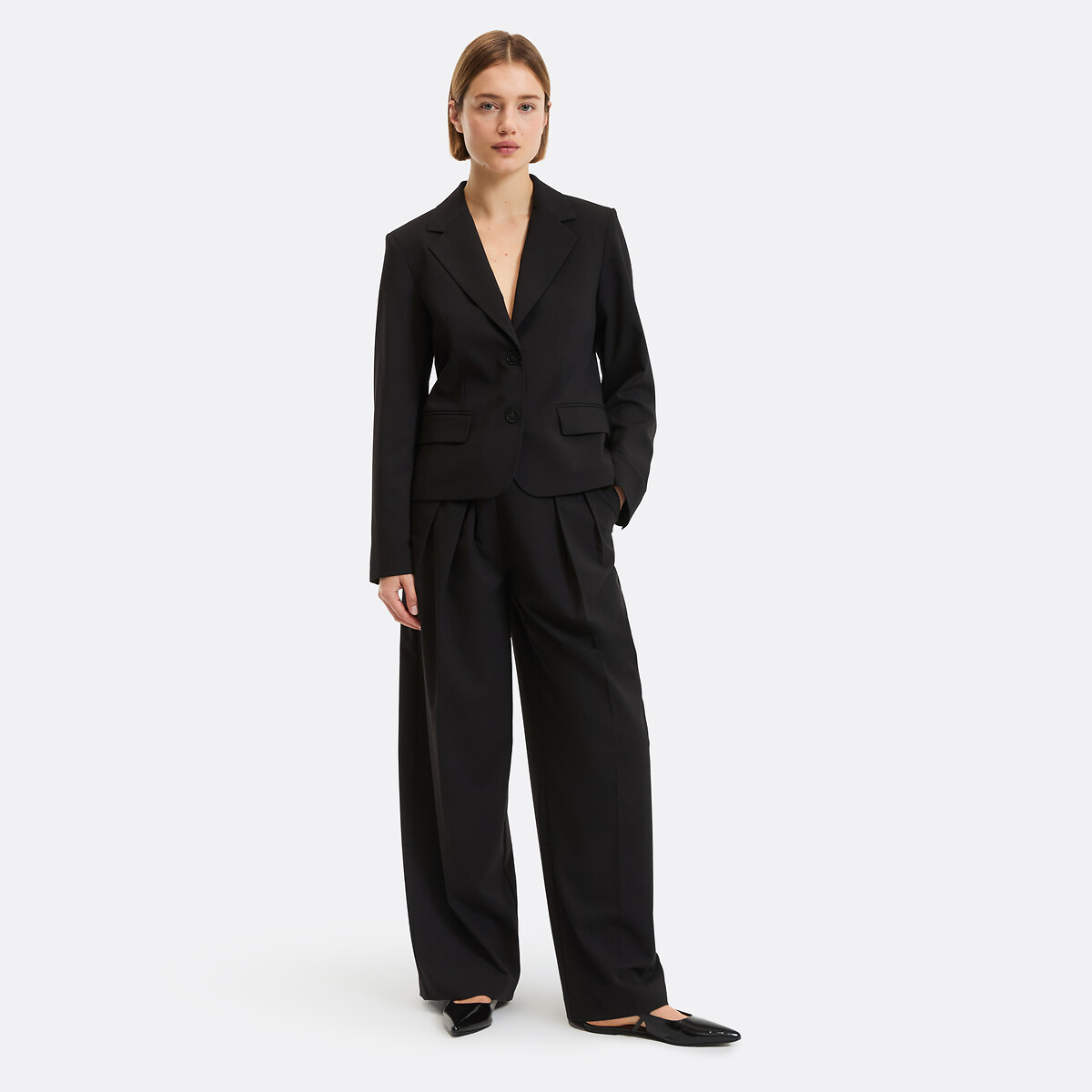 Blazer court coupe cintrée noir, LA REDOUTE COLLECTIONS