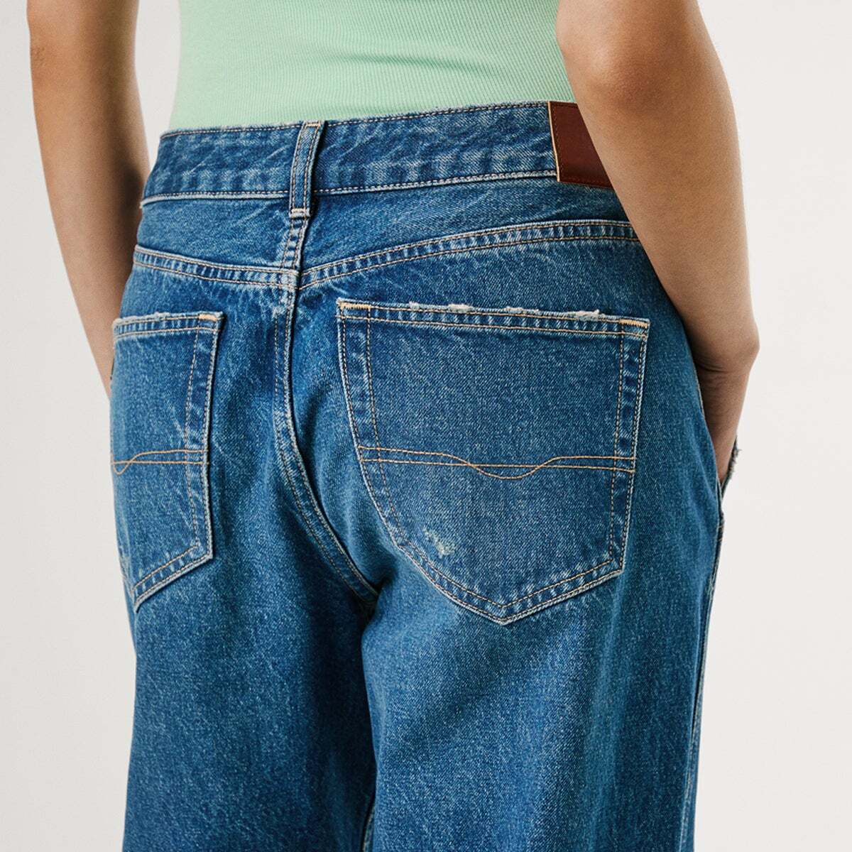 Jean Coupe Large, Taille Moyenne - Hazel vintage worn true blue, PEPE JEANS