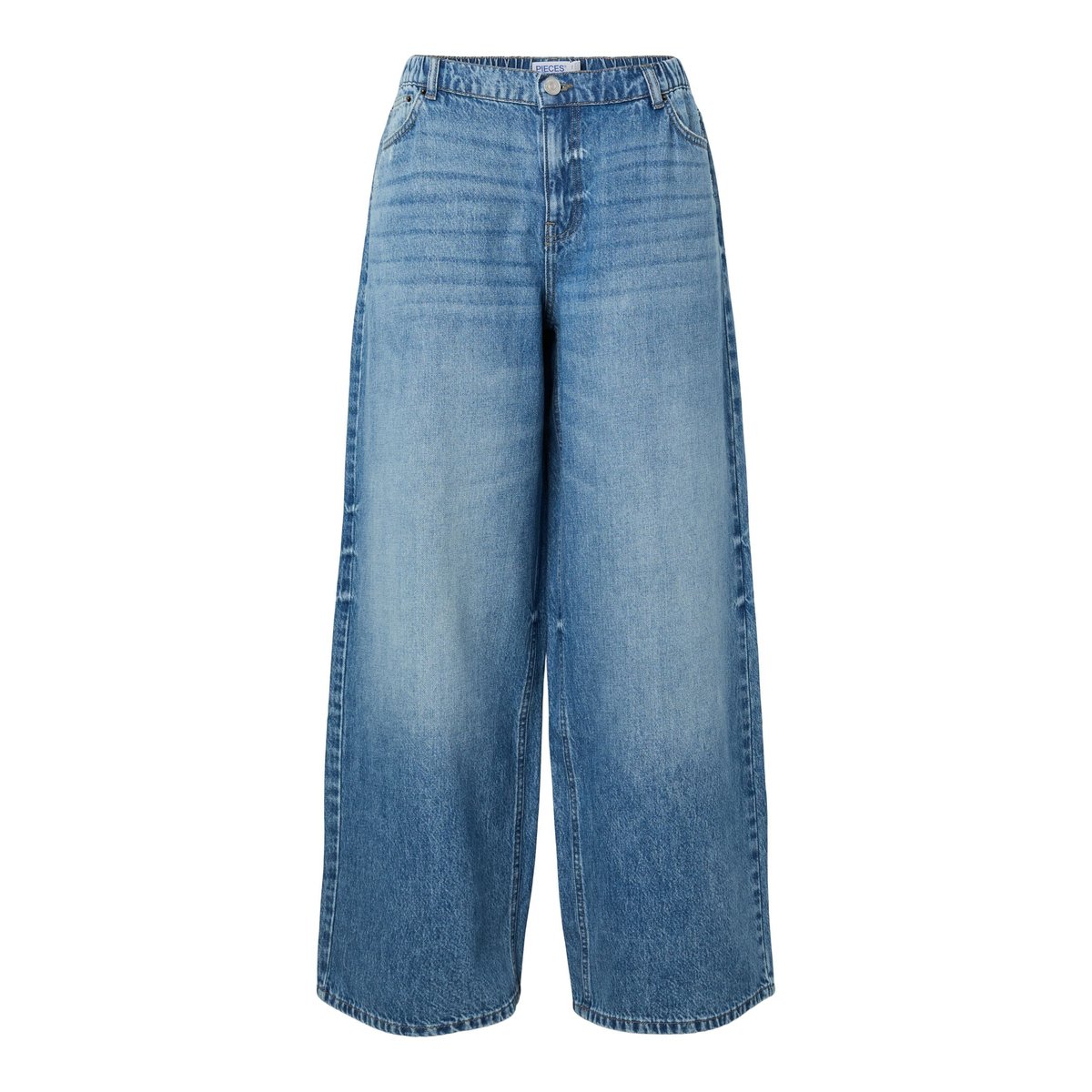 Jean À Coupe Ample medium blue denim, PIECES