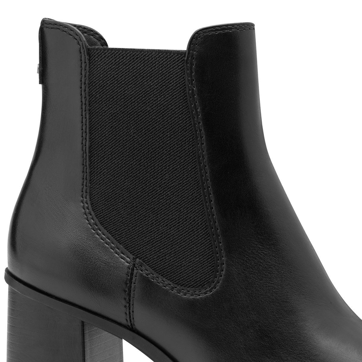 Bottine Chelsea en cuir noir mat, TAMARIS
