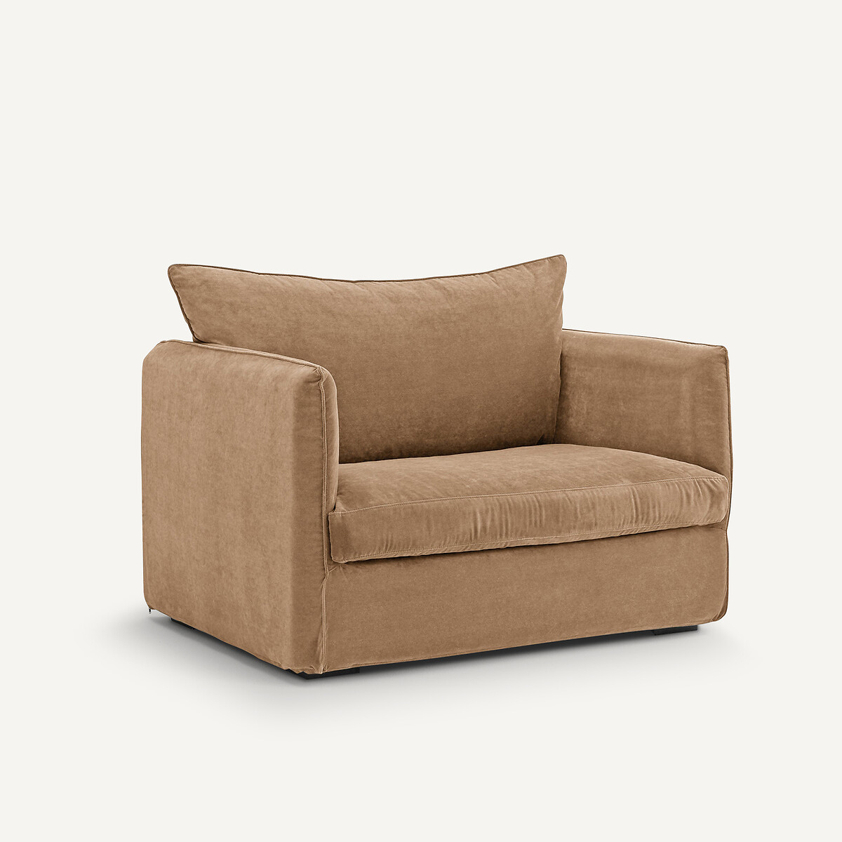 Fauteuil XL in stonewashed fluweel, Neo Chiquito touwkleur, AM.PM