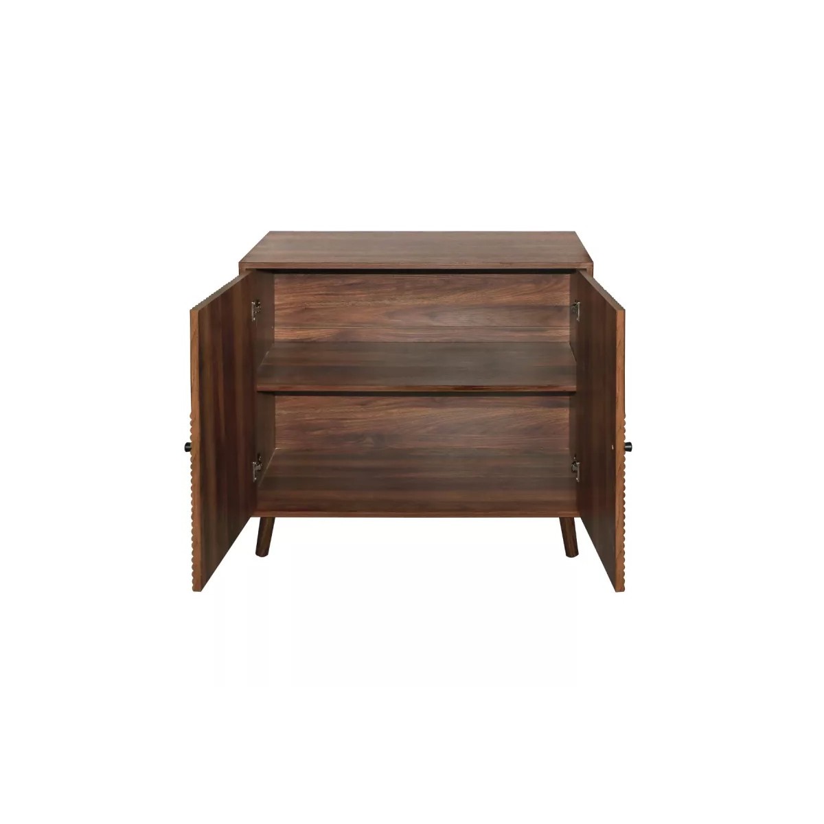 Buffet 2 portes effet lames L EDEN noyer, CALICOSY