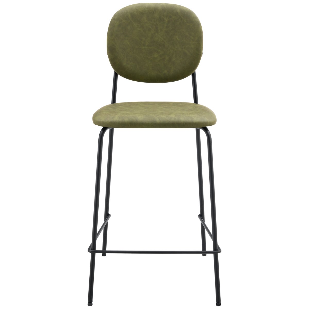 Tabourets de bar en simili, lot de 2, Edmond, EDMOND vert, noir, HAPPY GARDEN