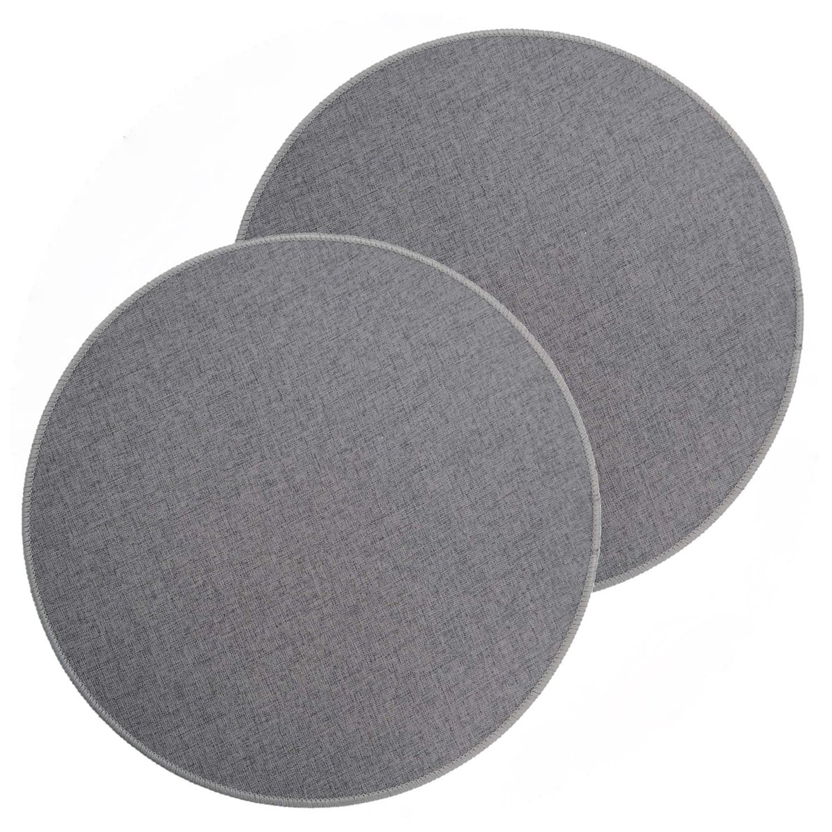 Lot de 2 sets de table tissés antidérapants gris, TOILINUX