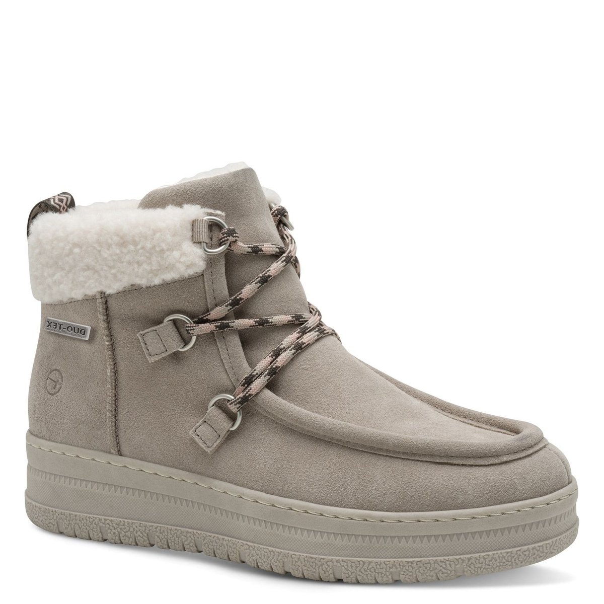 Bottine en cuir beige nude laque, TAMARIS