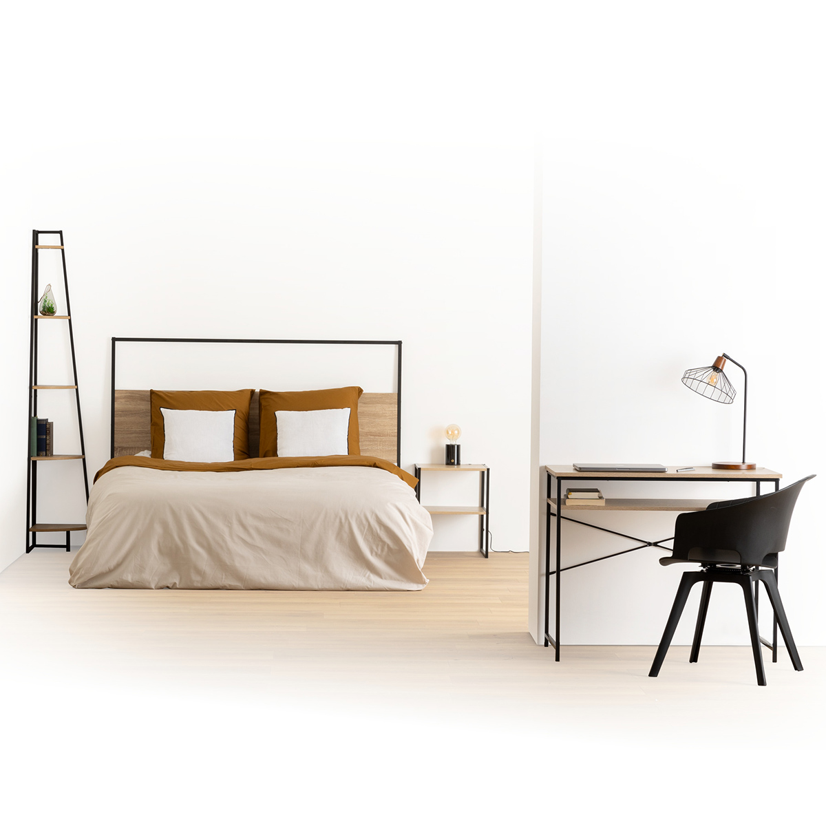 Bureau 75x90cm effet bois ALIAJ beige, 5FIVE SIMPLY SMART