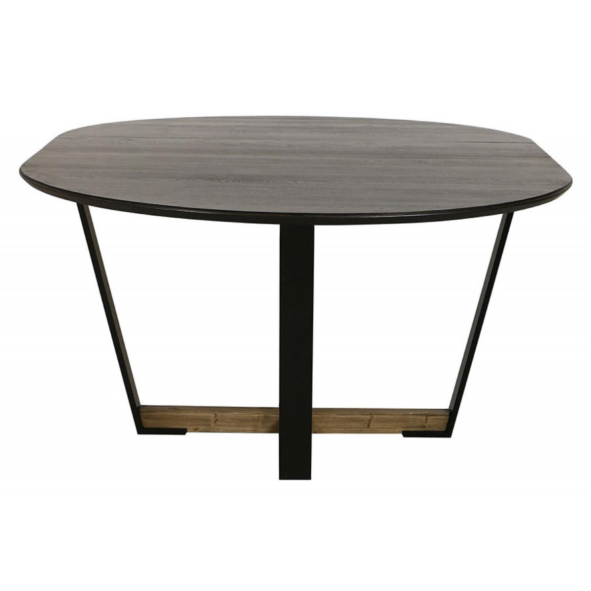 Table ronde 2 allonges - LAZARE noir, INTERIOR'S