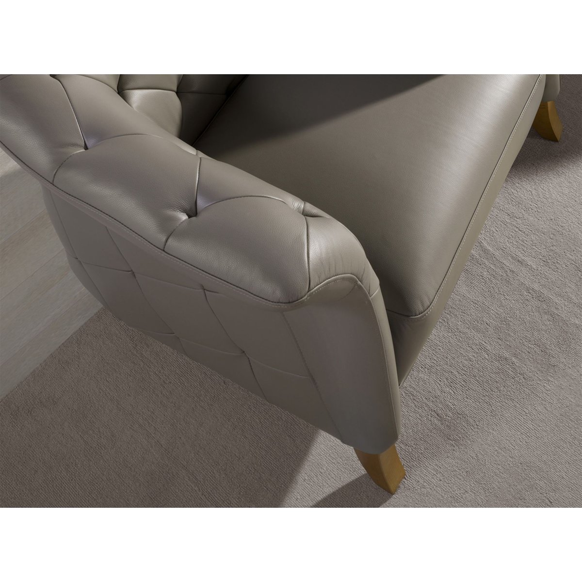 Fauteuil en cuir gris | miel, ANGEL CERDA