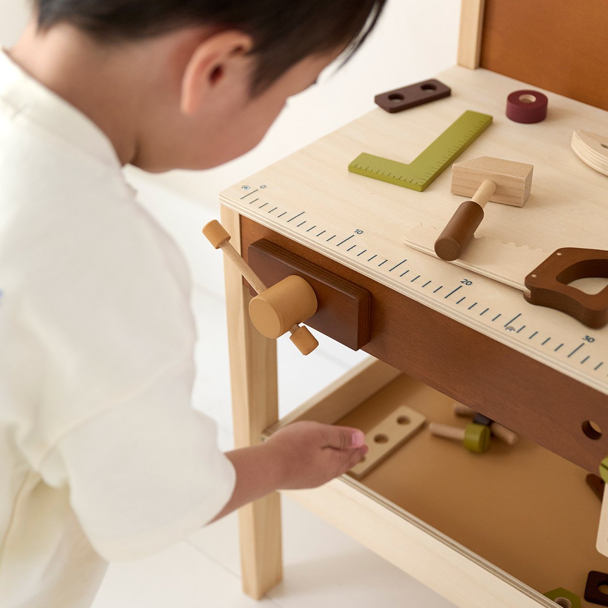 Établi de bricolage NOYER marron, PETITE AMELIE