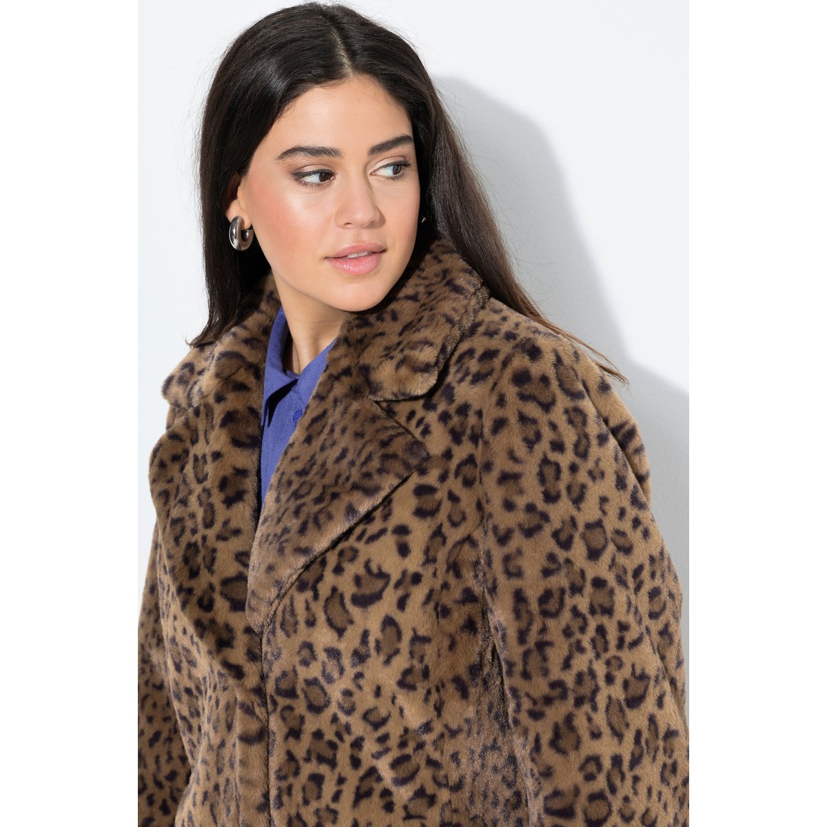 Manteau en polaire bouclée avec col à revers ruskea, ULLA POPKEN