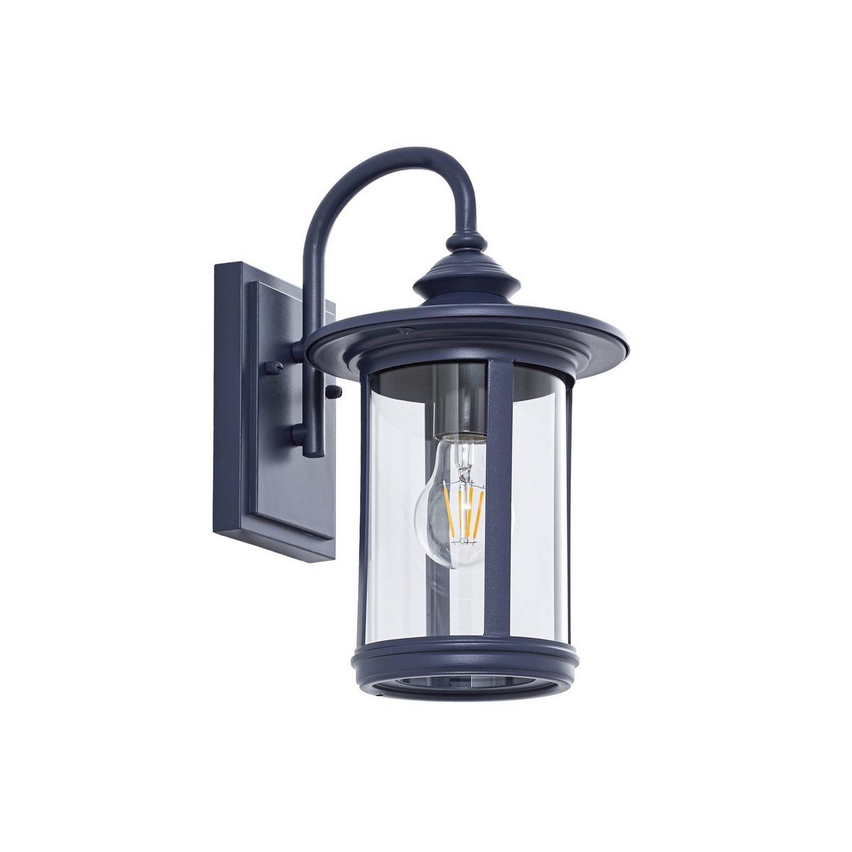 Applique extérieure en aluminium antique bleu, transparent, LINDBY