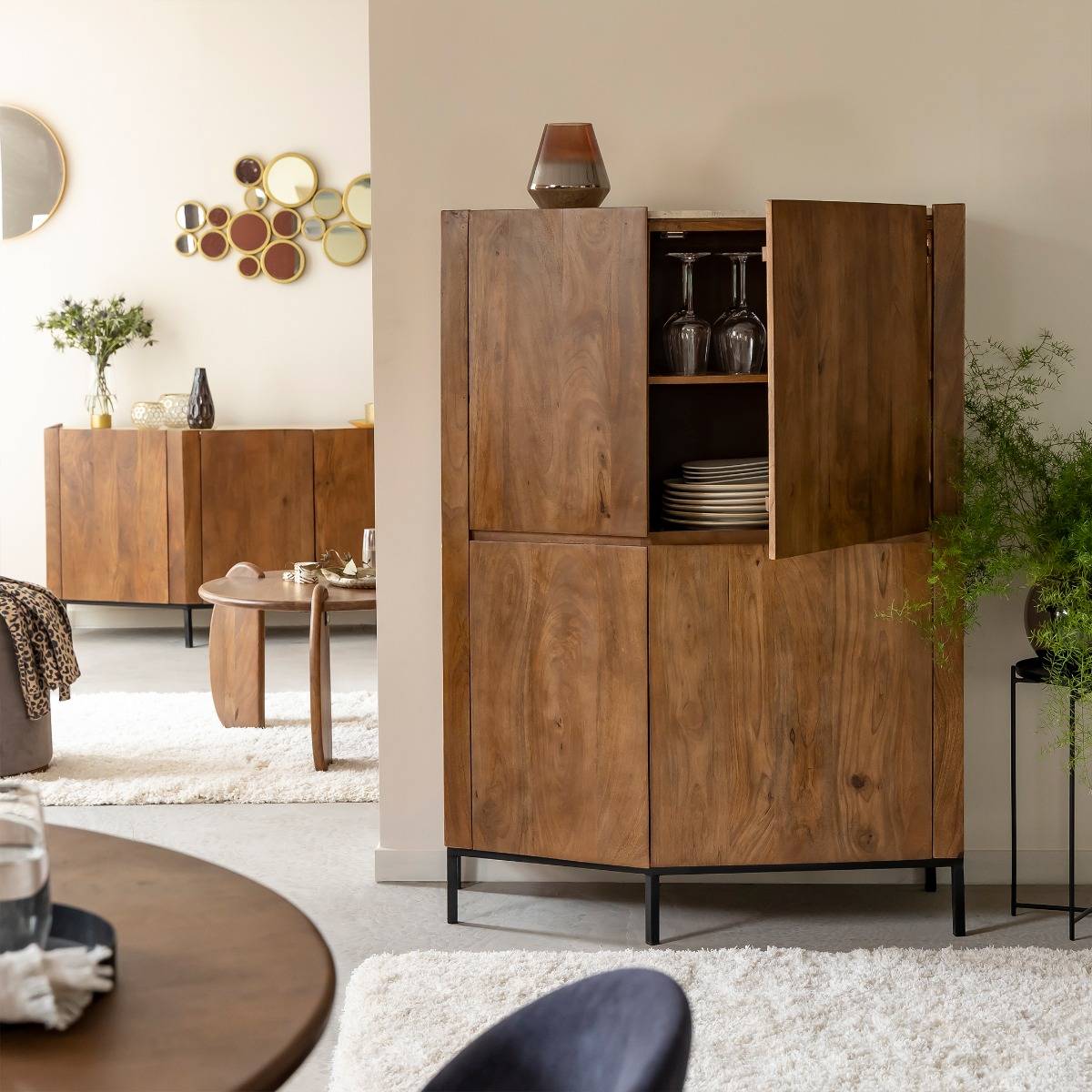 Buffet en bois de manguier AZURE bois clair, MADE IN MEUBLES 