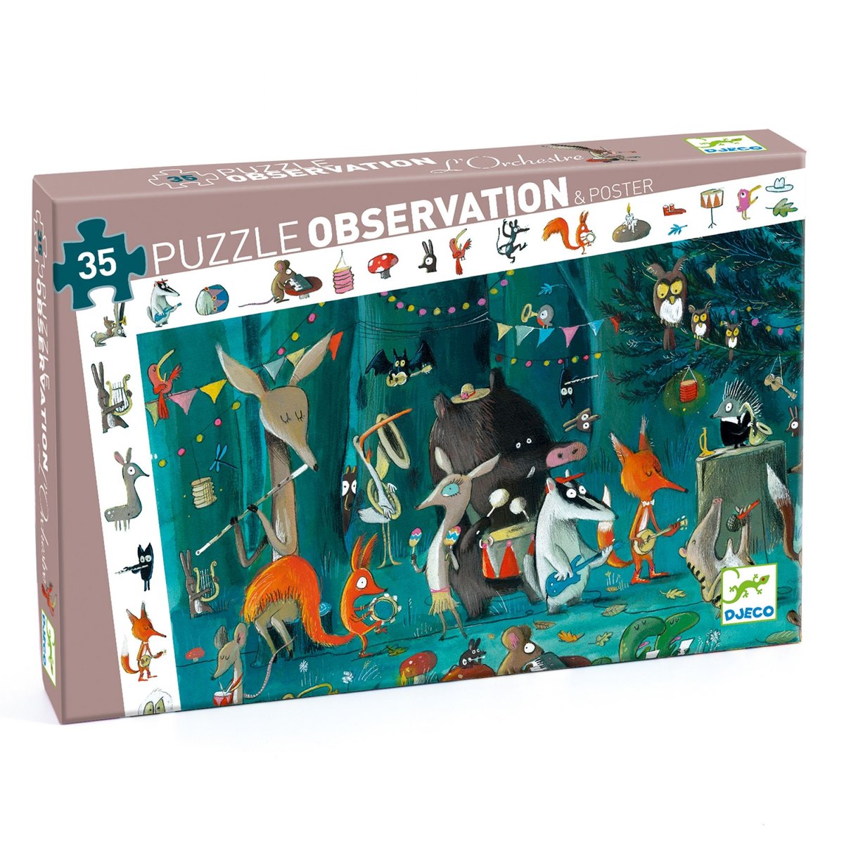 Puzzle d'observation L'orchestre 35 pièces multicolore, DJECO