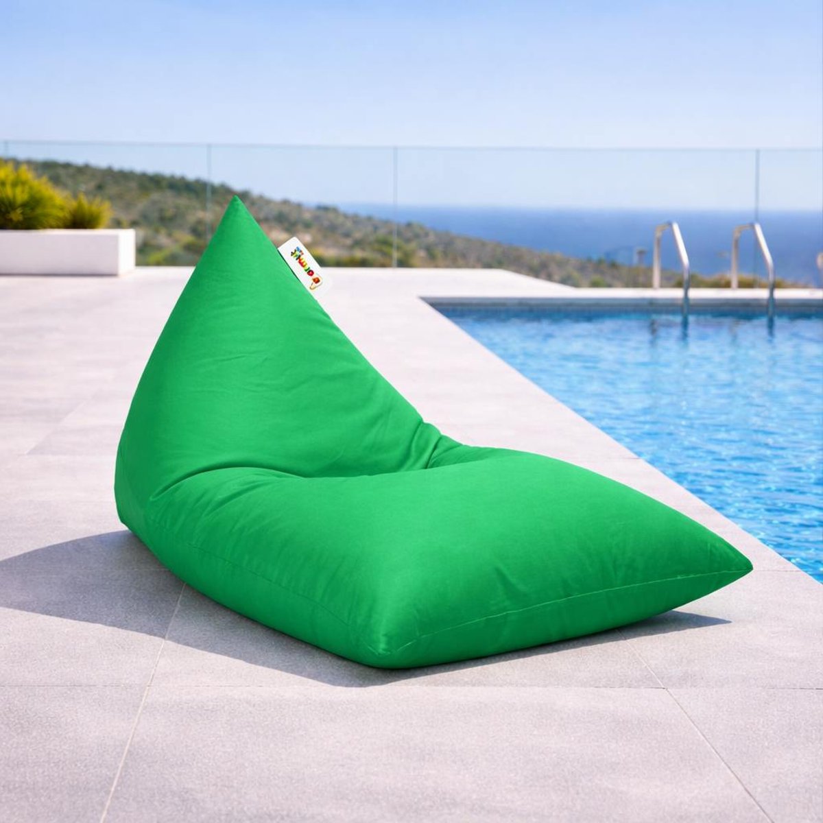Pouf extérieur vert dossier intégré ARTA vert, PIER IMPORT