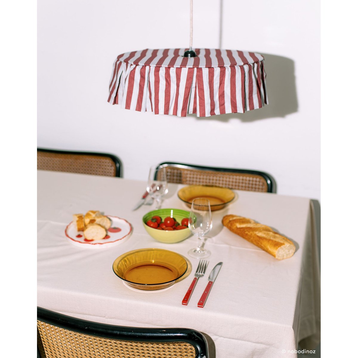 Abat-jour pour suspension VIBES maroon stripes, NOBODINOZ