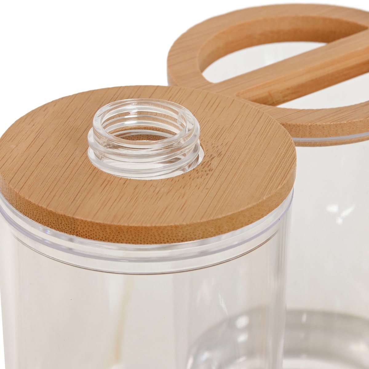 Set salle de bain en plastique transparent et bambou - 2 pièces transparent, WADIGA