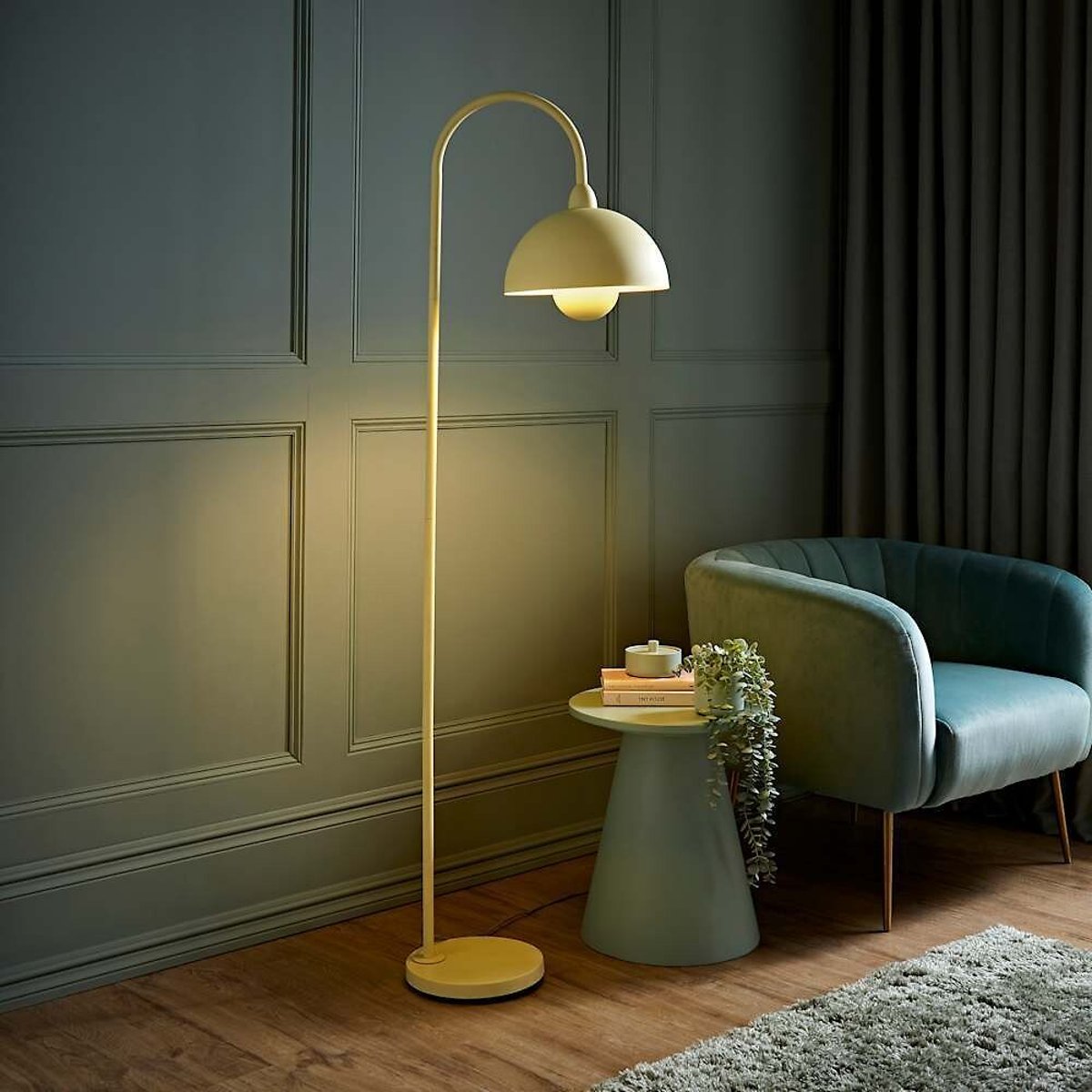 Tiffany Arched Dome Metal Floor Lamp yellow, SO'HOME