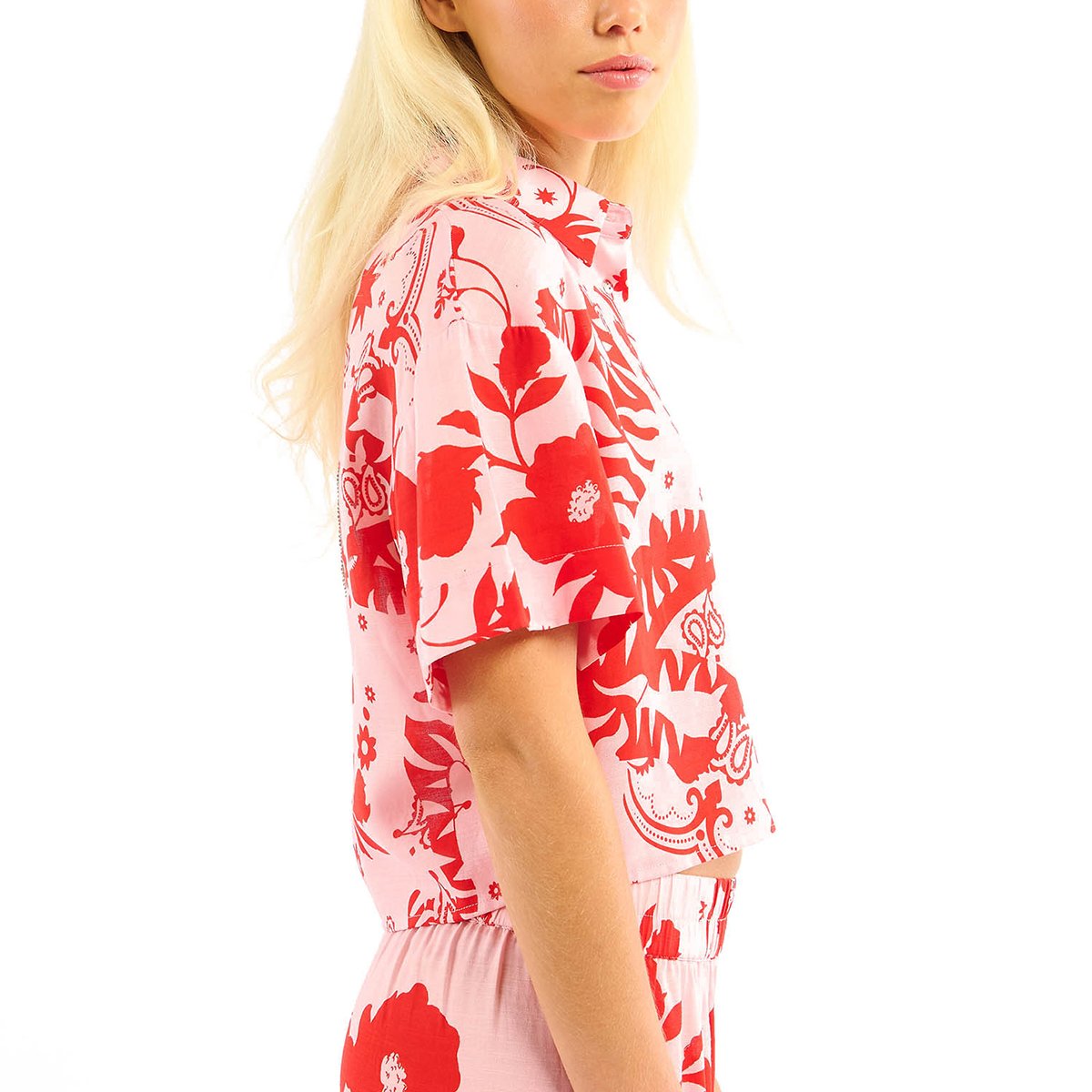 Chemise à motifs manches courtes HORIANE rose, WILD