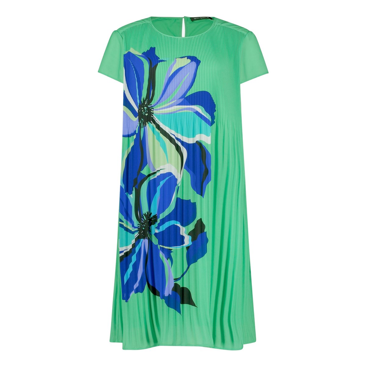Robe plissée manches courtes green/cream, BETTY BARCLAY