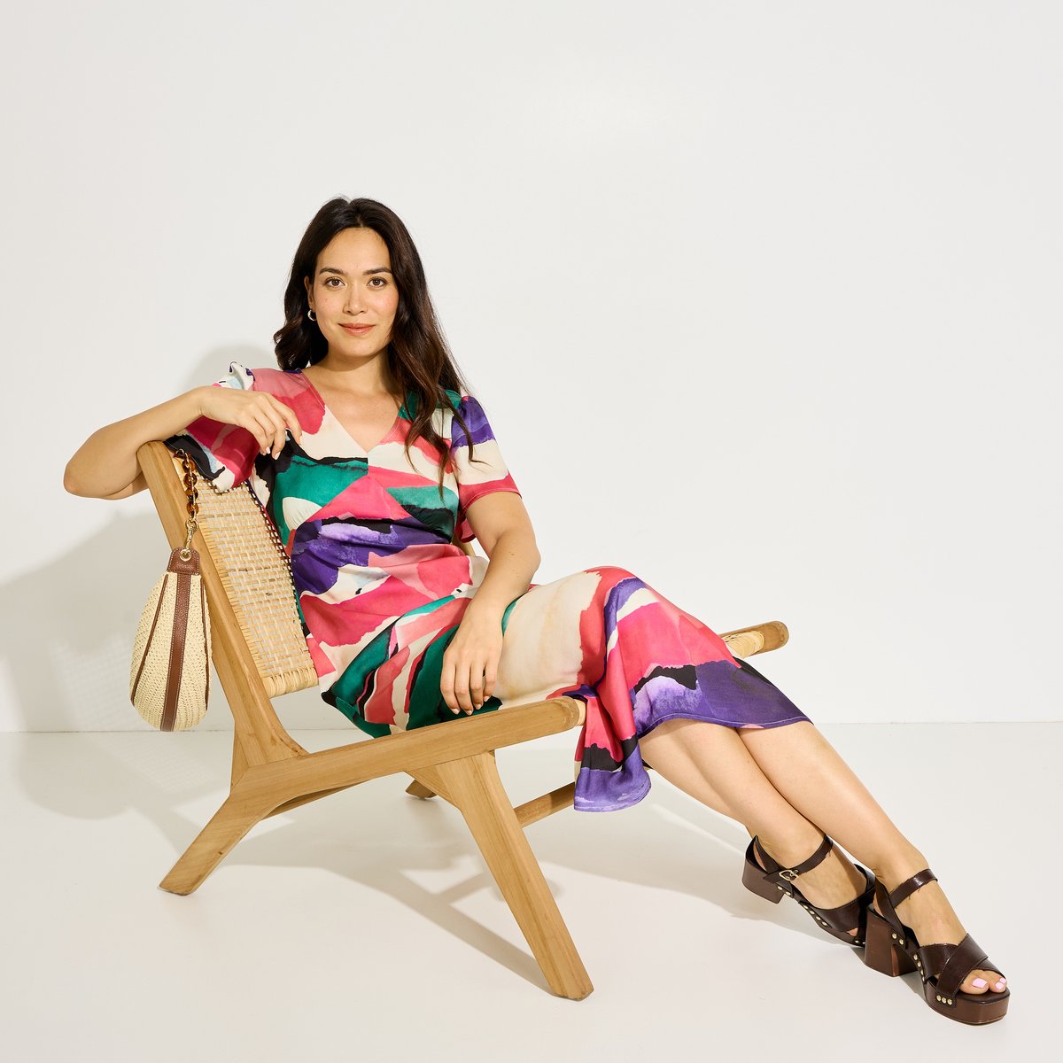 Robe motif abstrait rose, GRAIN DE MALICE