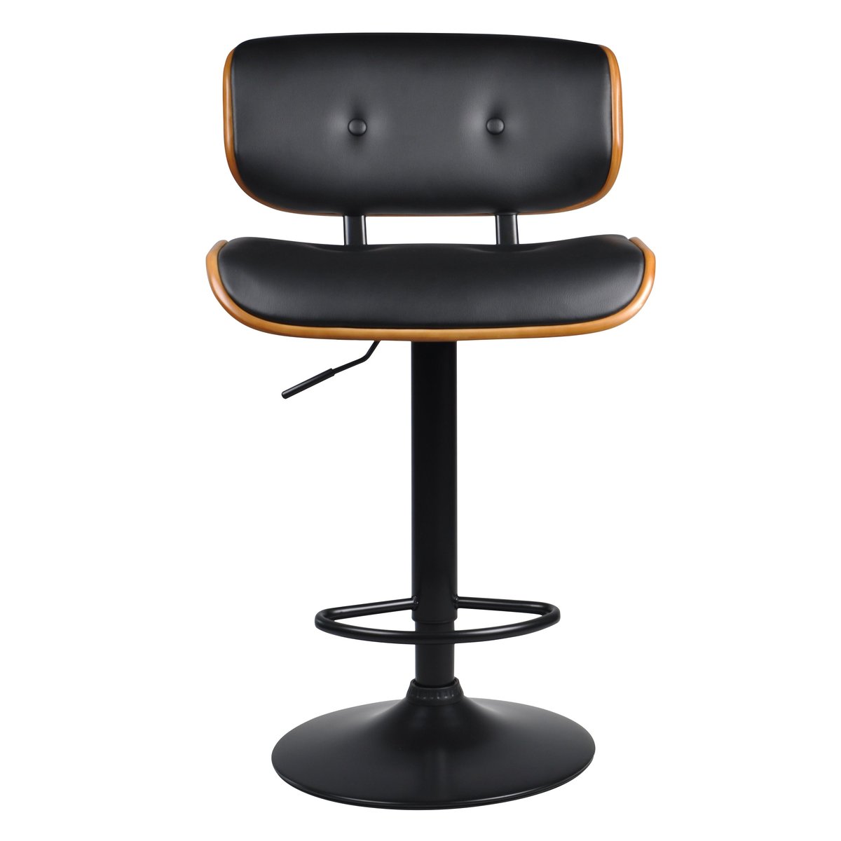 Chaise de bar réglable 65/86 cm en cuir synthétique - MELCHIOR noir, MAISON PAVANE