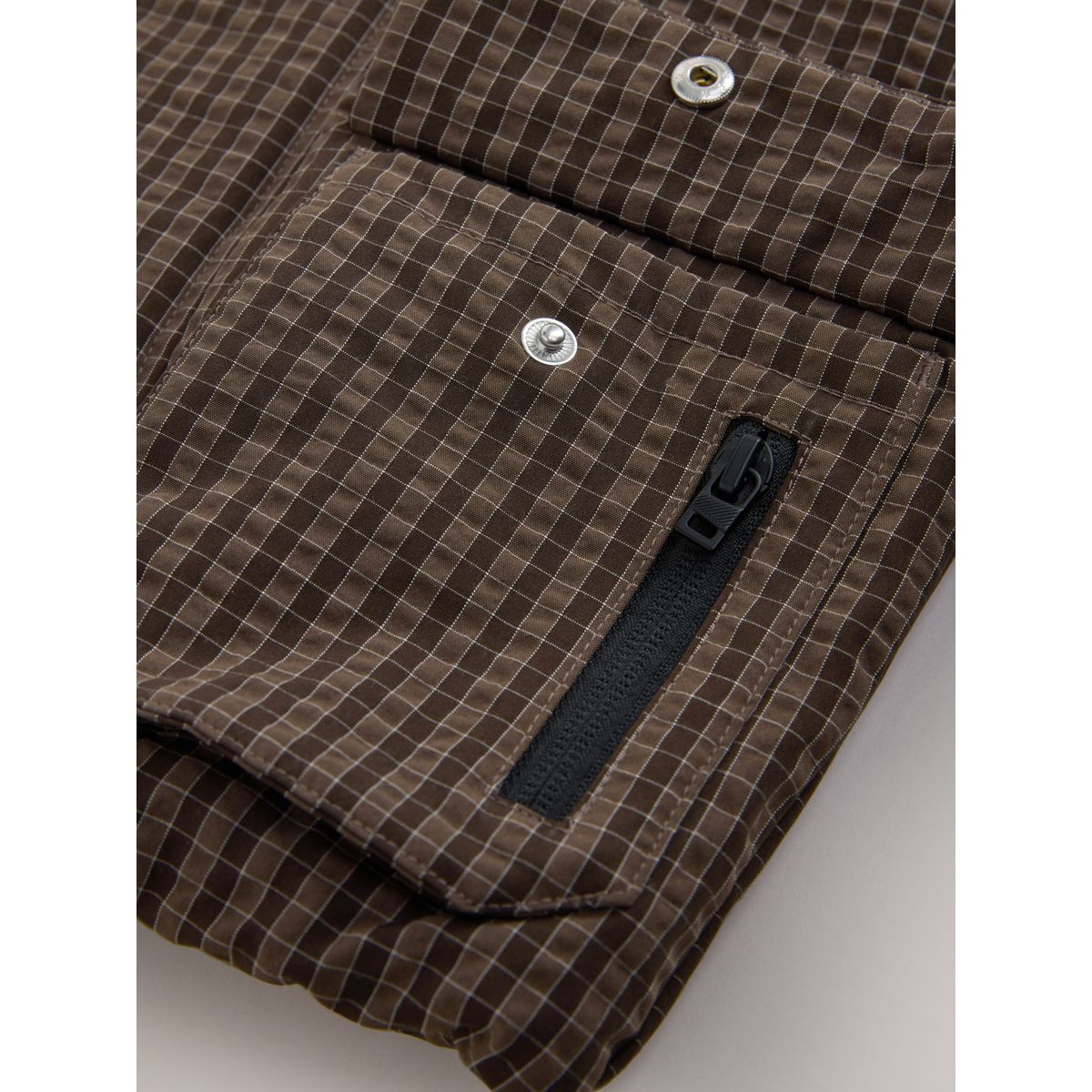 Anorak style militaire marron à carreaux, NEXT