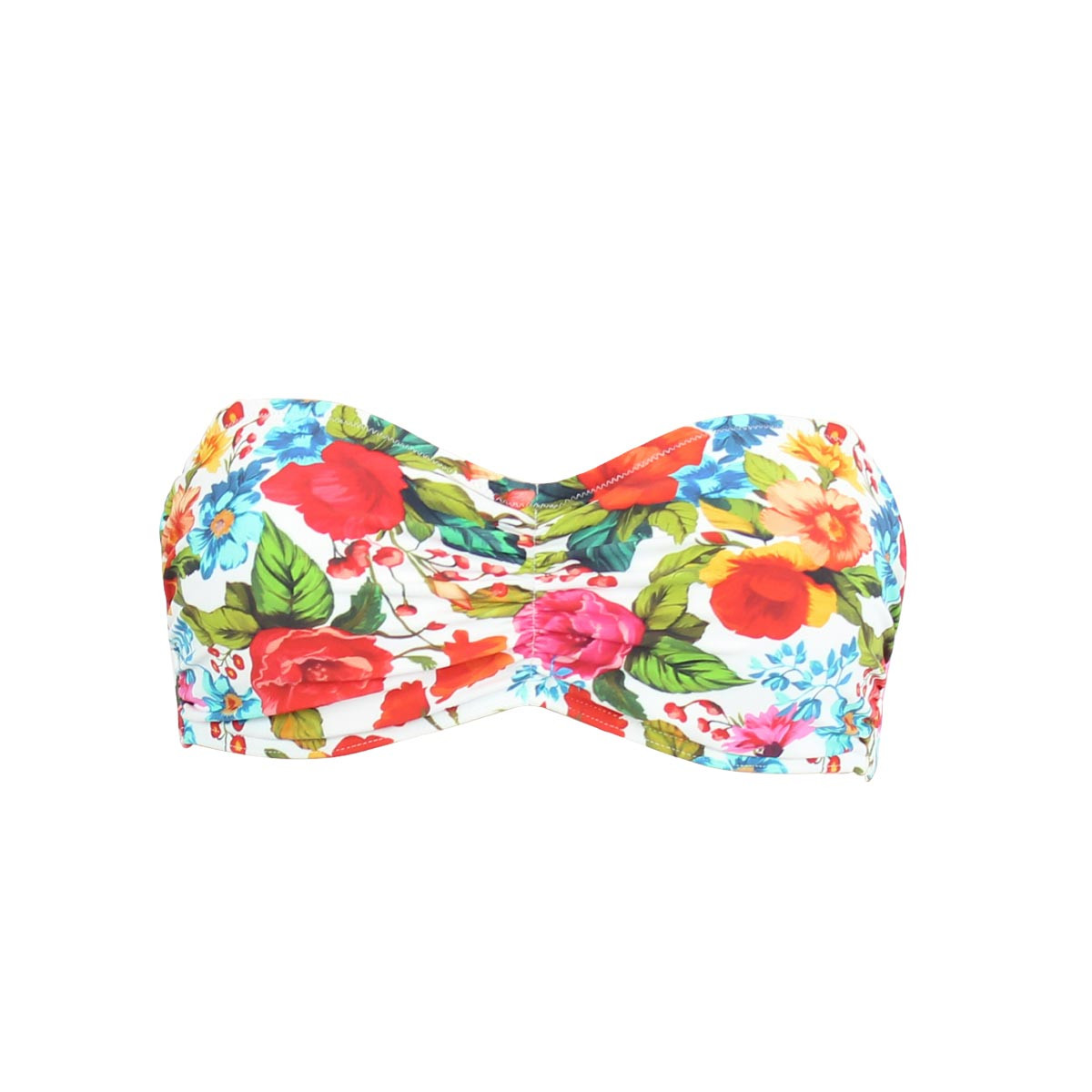 Haut de maillot bandeau à coques amovibles DONATELLA blanc, JANINE ROBIN